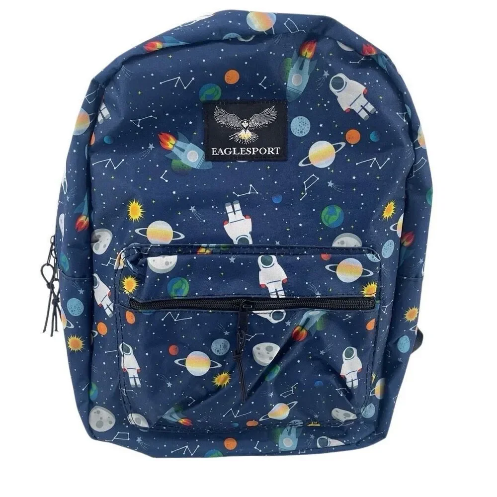 Eaglesport Space Backpack 16” NWT + School Supplies Bundle – Navy Blue